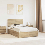 Voodiraam peatsiga sahtliga Sonoma tamm 135 x 190 cm Tehispuit