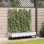 Aiakonteiner Kastmise ja Ratastega 3 tk Valge 120 x 40 x 132 cm