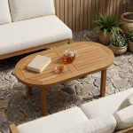 Lauaplaat 80 x 40 x 2,5 cm ovaalne tugev tiikpuu naturaalne