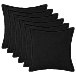 Diivanipadi 6 tk HOUTEN must 80 x 80 cm boucl&eacute;