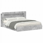Voodiraam ladustamisega peaga Betoonhall 200 x 200 cm Tehispuit