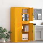 Hoiukapp 2 tk Sinepikollane 80 x 40 x 160 cm Teras Lukustatav