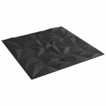 Seinapaneelid 12 pcs Must 50 x 50 cm XPS Vaht