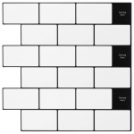 Subway plaat 10 pcs Valge Must 30 x 30 cm Pol&uuml;uretaan ja PET