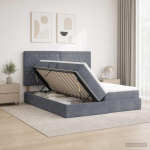 Laos voodi peaga ladustamisega Tumehall 180 x 200 cm Samet