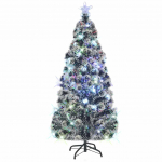 Valgustatud kunstj&otilde;ulukuusk alusega ja LED, 150 cm, kiudoptiline