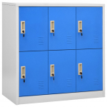 Lukustatav hoiukapp, helehall ja sinine, 90x45x92,5 cm, teras