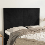 Voodipeatsid 4 tk, must, 72x5x78/88 cm, samet