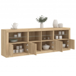 Puhvetkapp LED-tuledega, sonoma tamm, 202 x 37 x 67 cm