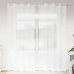 Voile kardin kardinatega 2 tk valge 245 x 140 cm pol&uuml;ester