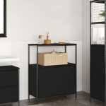 VANNITOA KAPP RIIULITEGA MUST TAMM 76,5X35X95 CM