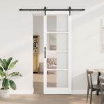 Libisev uks koos varuosade komplektiga valge 78x232 cm tugev puit m&auml;nnipuit