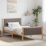 Voodiraam peatsiga Pruun ja taupe 100 x 200 cm M&auml;nnipuit