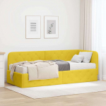 Nurga voodiraam Kollane 80 x 200 cm Samet