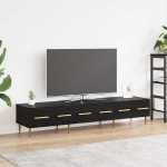 Telerikapp sahtliga Must tamm 150 x 36 x 30 cm Tehispuit