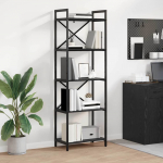Raamatukapp Must tamm 56 x 34 x 171 cm Tehispuit
