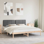 Voodiraam Pehme Peatoega peaga Tumehall 180 x 200 cm Tahke m&auml;nd