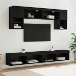 TV seinakapid koos LED-iga 6 tk Must tamm Tehispuit