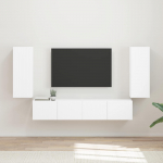 TV seinakapikomplekt Seinale kinnitatav 4 tk Valge Tehispuit