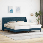 Voodiraam peatsiga Sinine 180 x 200 cm Samet