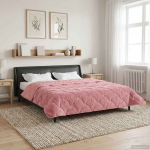 Suvised teki Roosa 200 x 220 cm Mikrokiud ja Teddy villa