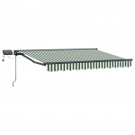 Manuaalne varikatus LED-idega 3 x 2,5 m Pol&uuml;ester PU-kattega