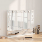 LED Vannitoa Peegel Valge 58 x 10 x 47 cm Klaas ja teras