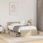 Peatsiga voodiraam Sonoma tamm 80 x 200 cm Tehispuit