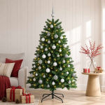 Kunstkuusk, keskroheline, j&otilde;ulukuulidega 150 cm 150 LED-i