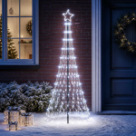 LED j&otilde;ulupuu 180 cm 230 LED-i K&uuml;lm valge Raud Must