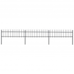 Terava otsaga aed,terasest, 5,1 x 0,6 m, must