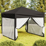Kokkupandav peotelk seintega, must, 3 x 3 m