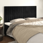 Voodipeatsid 4 tk, must, 90x5x78/88 cm, samet