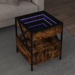 Diivanilaud LED-tuledega, suitsutatud tamm, 40 x 40 x 51cm
