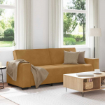 3-kohaline diivan, pruun, 220 x 78 x 84 cm, samet