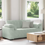 Kahekohaline diivan, helehall, 180 x 77 x 82 cm, samet