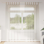 Voile kardin 2 tk liivakarva 245 x 140 cm pol&uuml;ester