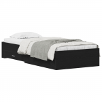 Voodi raam must tamme 100x200 cm tehispuit