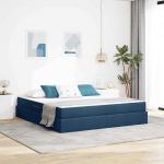 Voodi hoiukohaga ja madratsiga Sinine 180 x 200 cm Pol&uuml;ester