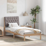 Voodiraam Pehme Peatoega peaga Pruun 75 x 190 cm M&auml;nnipuit