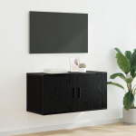 Seinale kinnitatav TV kapp Must tamm 80 x 34.5 x 40 cm