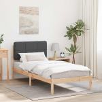 Voodiraam Pehme Peatoega peaga Tumehall 80 x 200 cm Tahke m&auml;nd