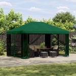 Paviljon 4 &times; 3 m Roheline Pol&uuml;ester ja teras 190