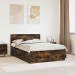 Voodiraam peatsiga suitsetatud tamm 150 x 200 cm tehispuit