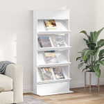 Ajakirja riiul riiuliga Valge 70 x 41 x 156 cm Tehispuit