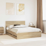 Voodiraam sahtliga peaga sonoma tamm 150 x 200 cm inseneripuit