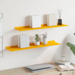 Ujuv riiul 2 tk Kollane sinep 80 x 18 x 2,5 cm Teras
