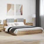 Peatsiga Voodiraam peatsiga K&auml;sit&ouml;&ouml;puu 200 x 200 cm Tehispuit