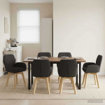 P&ouml;&ouml;rlevad Toiduainete Toolid 6 pcs Boucl&eacute; Must 54 x 58 x 87 cm