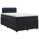 Vedruvoodi madratsiga LED-ribadega Must 120 x 190 cm Samet